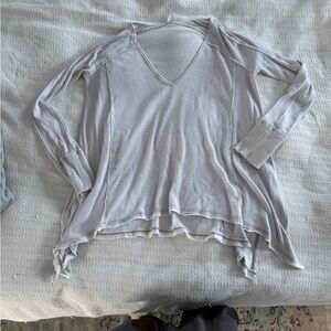 Free People V-Neck Long Sleeve Thermal Top